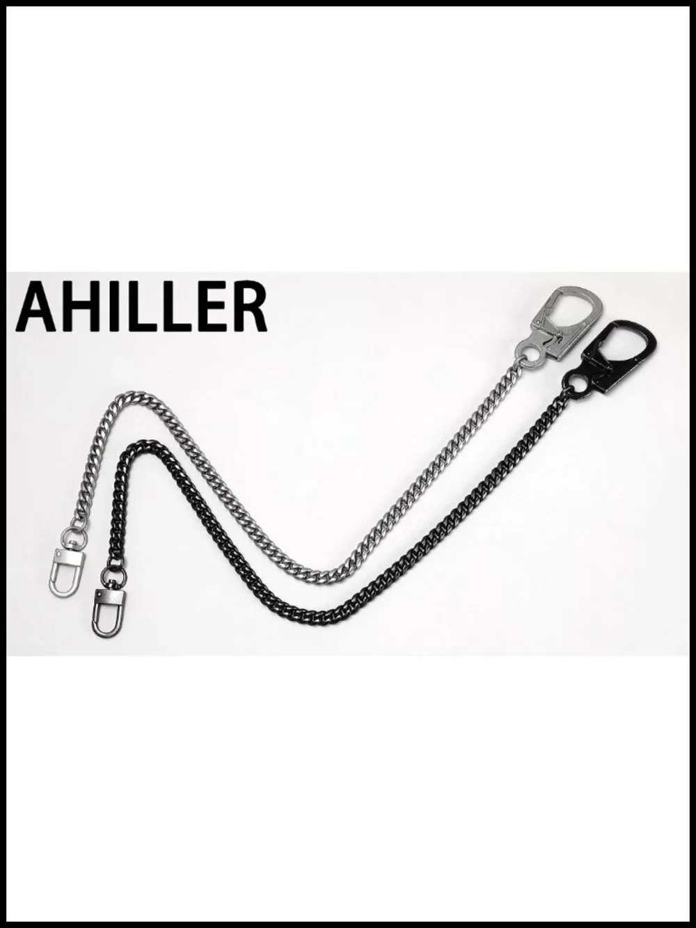 Stainless Steel Wallet Chain with Dual Lock Carabiner for Men, 25 Inch